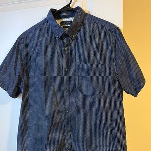 Navy blue short sleeve button up